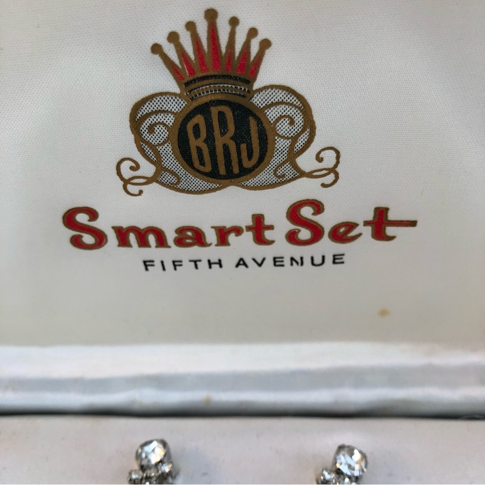 Antique Smart Set Rhinestone Necklace & Earrings Set Matching View 5